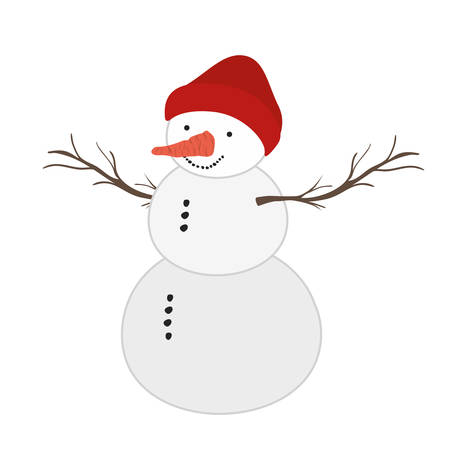 snow man with hat isolated icon vector illustration designのイラスト素材