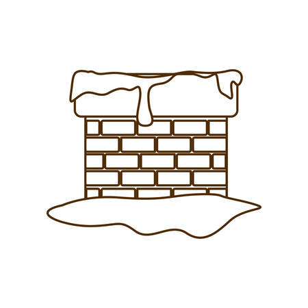 fireplace with snow isolated icon vector illustration designのイラスト素材