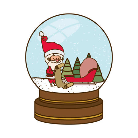 santa claus in crystal ball avatar character vector illustration designのイラスト素材