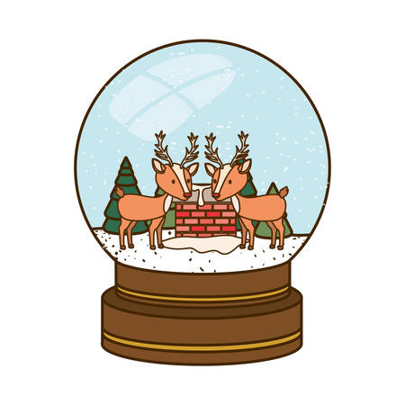 santa claus in crystal ball avatar character vector illustration designのイラスト素材