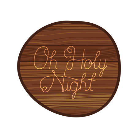 holy night in frame of wooden isolated icon vector illustration desingのイラスト素材