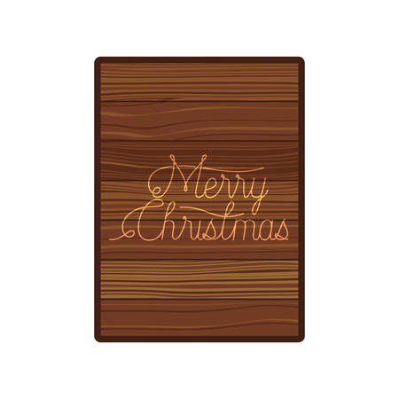merry christmas in frame of wooden icon vector illustration desingのイラスト素材