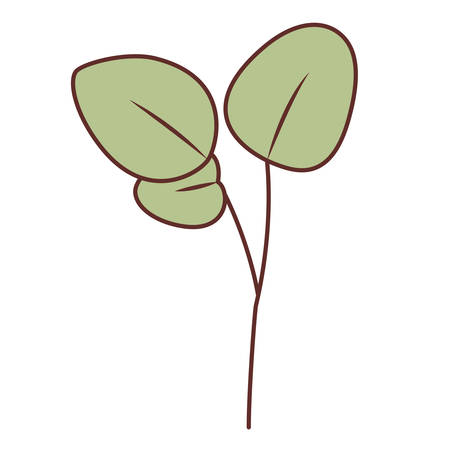 branch with leafs isolated icon vector illustration desingのイラスト素材