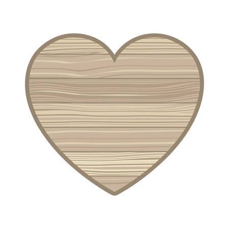 heart with wooden texture isolated icon vector illustration desingのイラスト素材