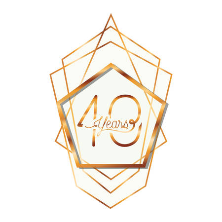 number 40 for anniversary celebration card icon vector illustration desingのイラスト素材