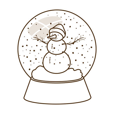 snow man in crystal ball isolated icon vector illustration designのイラスト素材