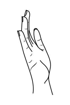 open hand receiving avatar character vector illustration designのイラスト素材