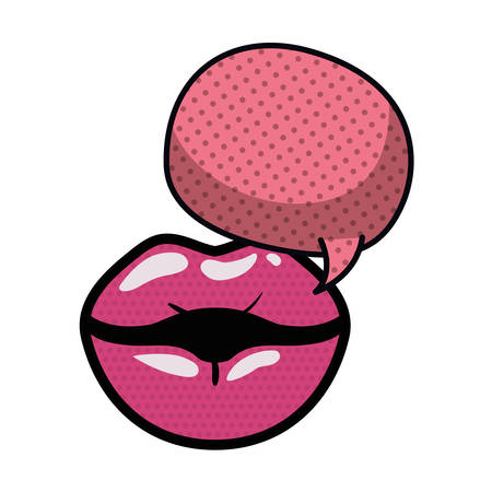 lips with speech bubble avatar character vector illustration designのイラスト素材