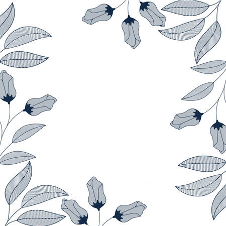 flowers and leaves isolated icon vector illustration designのイラスト素材