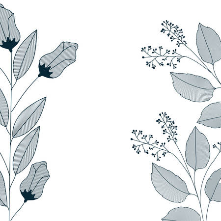 flowers and leaves isolated icon vector illustration designのイラスト素材