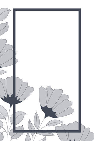 frame with flowers and leaves isolated icon vector illustration designのイラスト素材