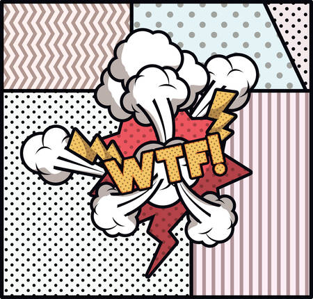 expression bubble with wtf pop art style vector illustration designのイラスト素材