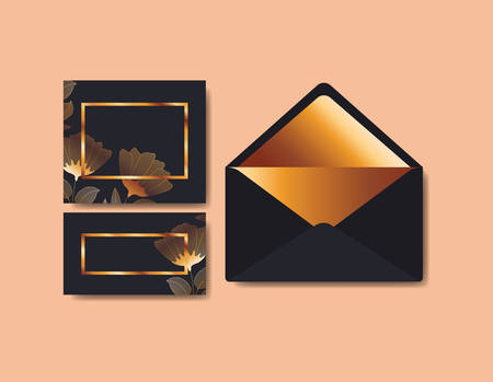 envelope with invitation card vector illustration designのイラスト素材