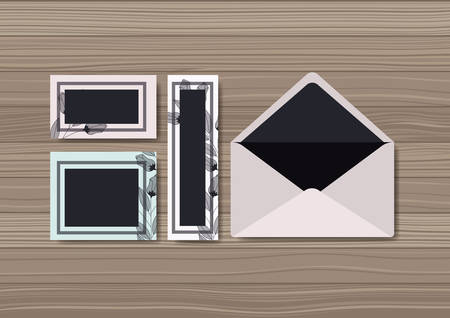 envelope with invitation card vector illustration designのイラスト素材