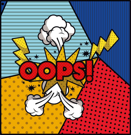 expression bubble with oops pop art style vector illustration designのイラスト素材