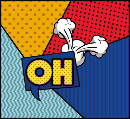 expression bubble with oh pop art style vector illustration designのイラスト素材