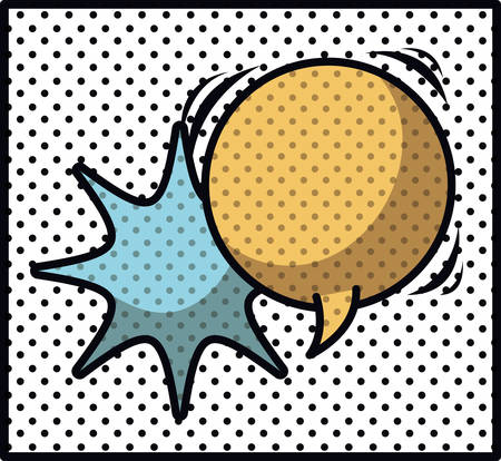 two speech bubbles pop art style vector illustration designのイラスト素材