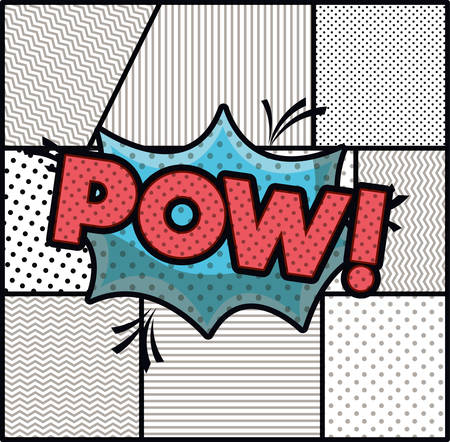 expression bubble with pow pop art style vector illustration designのイラスト素材