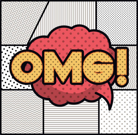 expression bubble with omg pop art style vector illustration designのイラスト素材