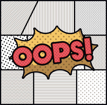 expression bubble with oops pop art style vector illustration designのイラスト素材