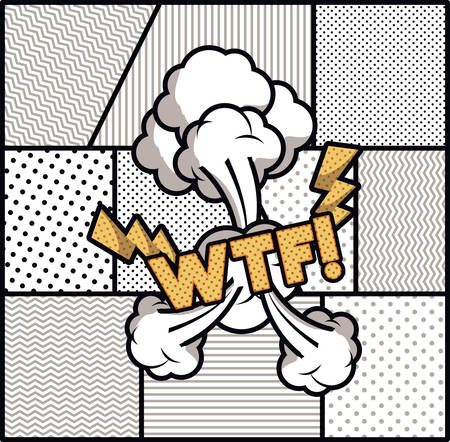 expression bubble with wtf pop art style vector illustration designのイラスト素材