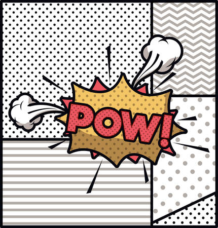 expression bubble with pow pop art style vector illustration designのイラスト素材