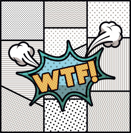 expression bubble with wtf pop art style vector illustration designのイラスト素材