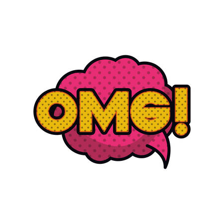 omg comic words in speech bubble isolated icon vector illustration designのイラスト素材