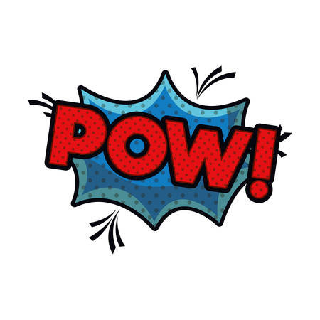 pow comic words in speech bubble isolated icon vector illustration designのイラスト素材