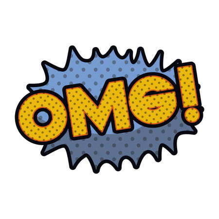 omg comic words in speech bubble isolated icon vector illustration designのイラスト素材