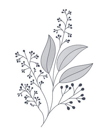 branches with leaves isolated icon vector illustration designのイラスト素材