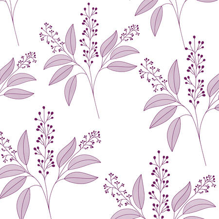 flowers with branches and leaves pattern vector illustration designのイラスト素材