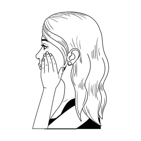 woman with surprise face avatar character vector illustration designのイラスト素材