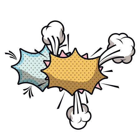 dialog boxes in comic isolated icon vector illustration designのイラスト素材