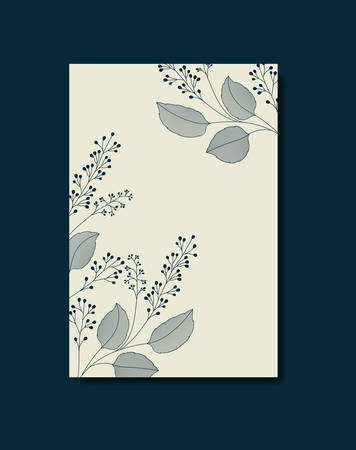 card with monochrome floral decoration vector illustration designのイラスト素材