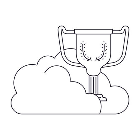 clouds with trophy isolated icon vector illustration designのイラスト素材
