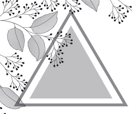 flowers with leaves and triangle icon vector illustration designのイラスト素材