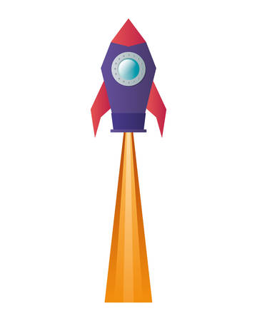 flying rocket isolated icon vector illustration designのイラスト素材