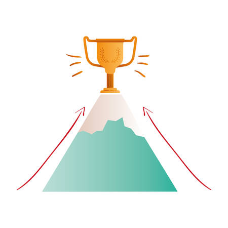 mountain with trophy isolated icon vector illustration designのイラスト素材
