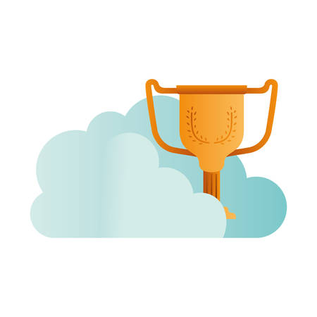 clouds with trophy isolated icon vector illustration designのイラスト素材
