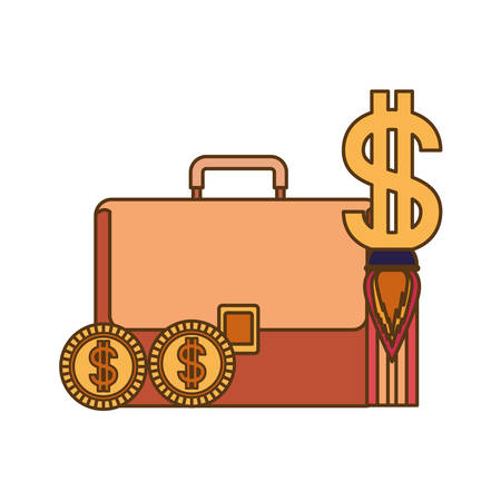 businessman suitcase with dollar symbol vector illustration designのイラスト素材