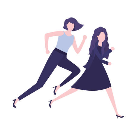 business women avatar character vector illustration desingのイラスト素材