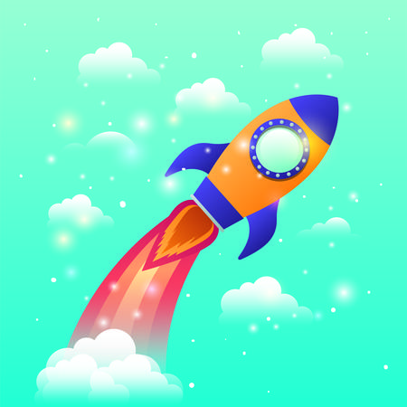 rocket start up icon vector illustration designのイラスト素材