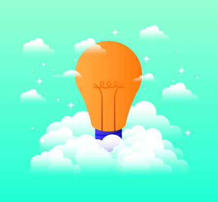 bulb light in the sky vector illustration designのイラスト素材