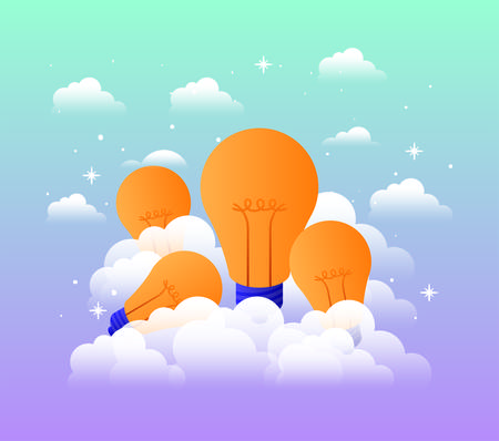 bulbs light in the sky vector illustration designのイラスト素材