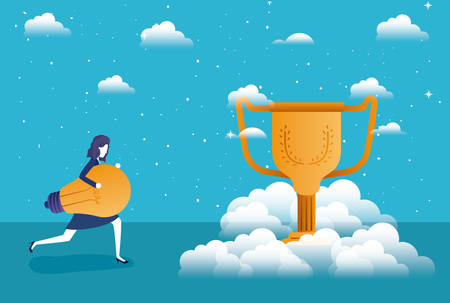 trophy cup isolated icon vector illustration designのイラスト素材