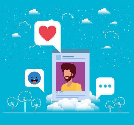social media man acount template vector illustration designのイラスト素材