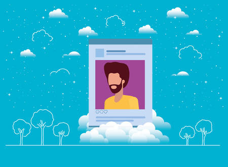 social media man acount template vector illustration designのイラスト素材