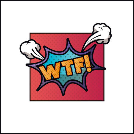 expression bubble with wtf pop art style vector illustration designのイラスト素材