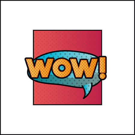 expression bubble with wow pop art style vector illustration designのイラスト素材